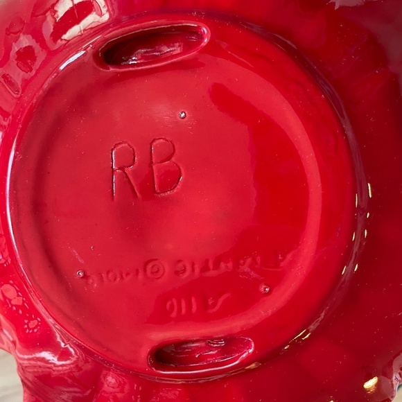 BEAUTIFUL VINTAGE CERAMIC ATLANTIC MOLD POINSETTIA DISH/BOWL - Picture 5 of 7